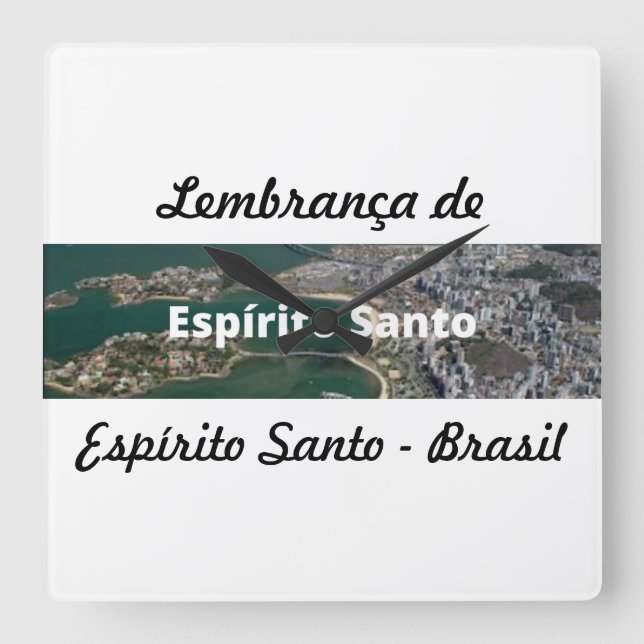 Relógio Quadrado Relogio lembrança de Espírito Santo (Frente)
