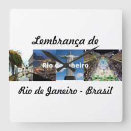 Relógio Quadrado Relogio lembrança de Rio de Janeiro
