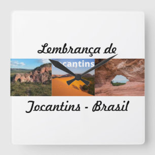 Relógio Quadrado Relogio lembrança de Tocantins Brasil