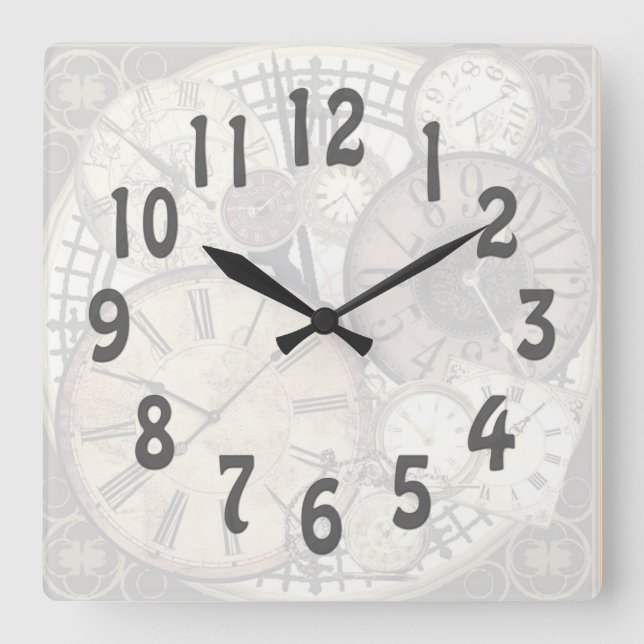 Relógio Quadrado Relógios Antigos (Frente)