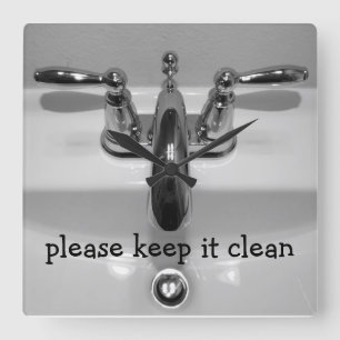 Relógio Quadrado Relógios de Banheiro Engraçados