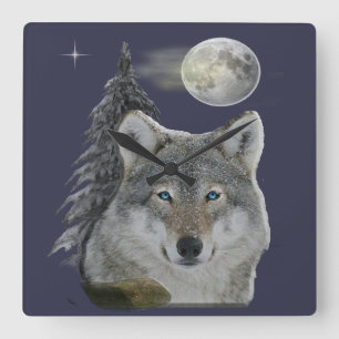 Relógio Quadrado relógios de lobo