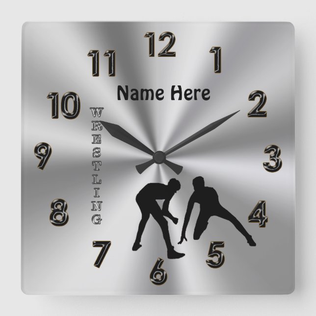 Relógio Quadrado Relógios de Luta Personalizados com Seu NOME (Frente)