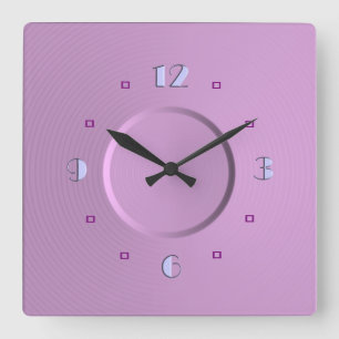 Relógio Quadrado Relógios femininos rosa pastel com numerais azuis