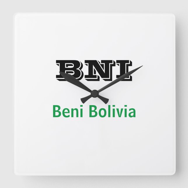 Relógio Quadrado Reloj BNI Beni Bolivia (Frente)