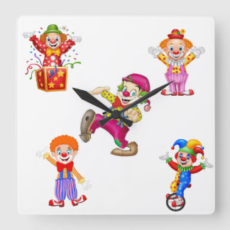 Relógio Quadrado reloj de pared con payasos