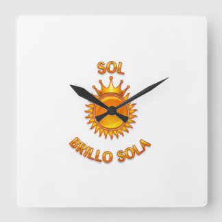 Relógio Quadrado Reloj de Pared Cuadrado con Logo Sol Brillo Sola |