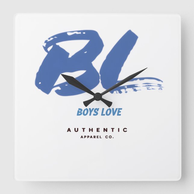 Relógio Quadrado Reloj de pared Logo BL (Frente)