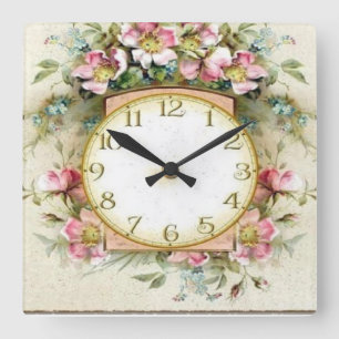 Relógio Quadrado reloj floral