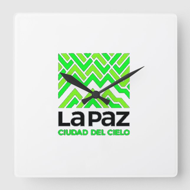 Relógio Quadrado Reloj La Paz ciudad del cielo (Frente)