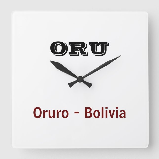 Relógio Quadrado Reloj Oruro - Bolívia (Frente)