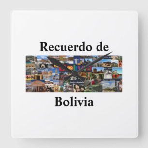 Relógio Quadrado Reloj  recuerdo de Bolivia
