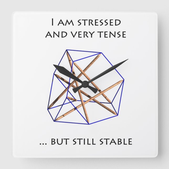 Relógio Quadrado Reloj Tensegridad (Frente)