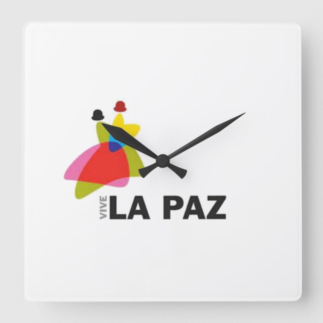 Relógio Quadrado Reloj vive La Paz (Frente)