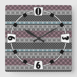 Relógio Quadrado Rendimento preto e marrom