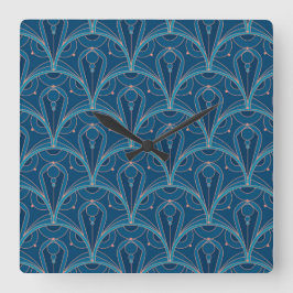 Relógio Quadrado Repeating geometric Art Deco pattern