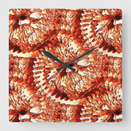 Relógio Quadrado Repetição russa de rosetas corais avermelhadas esc