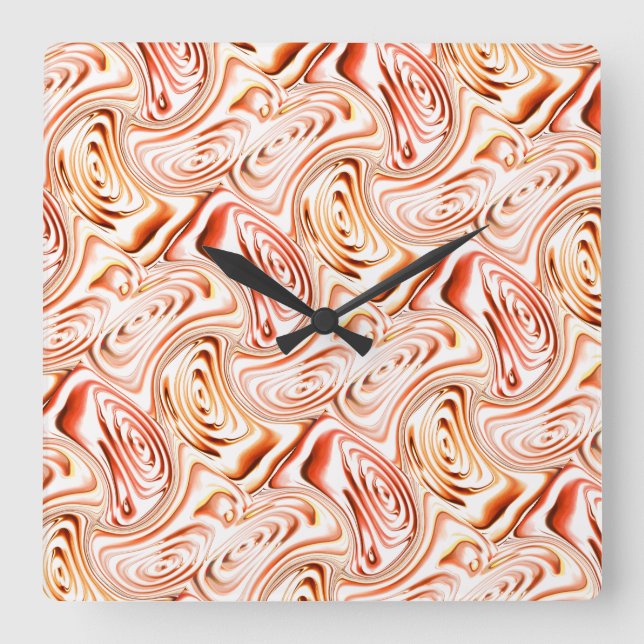 Relógio Quadrado Repetindo a formação de uma flor ou borboleta aver (Frente)