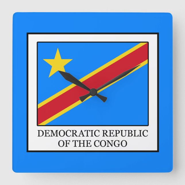 Relógio Quadrado República Democrática do Congo (Frente)