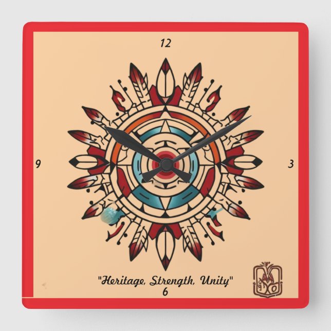 Relógio Quadrado "Ressonância do Coração" (Frente)