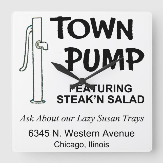 Relógio Quadrado Restaurante Town Pump, Chicago, Illinois (Frente)