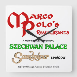 Relógio Quadrado Restaurantes Marco Polo, Evanston, IL