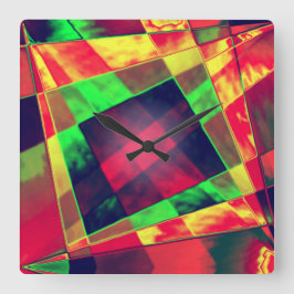 Relógio Quadrado Retângulos inclinados e desgastados sobrepostos