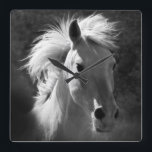 Relógio Quadrado Retrato de Cavalo V<br><div class="desc">Animais</div>