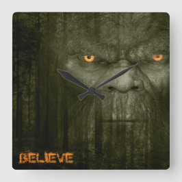 RELÓGIO QUADRADO RETRATO DE SASQUATCH DE PÉ GRANDE