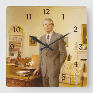 Relógio Quadrado Retrato Presidencial da Casa Branca de James Carte