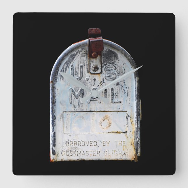 Relógio Quadrado Retrato Rustic Mailbox (Frente)