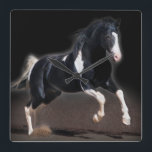 Relógio Quadrado Retrato VIII de Cavalo<br><div class="desc">Animais</div>