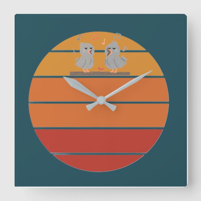 Relógio Quadrado Retrô. (Frente)