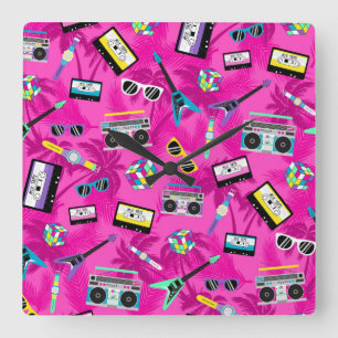 Relógio Quadrado retrô dos anos 80