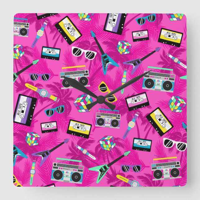 Relógio Quadrado retrô dos anos 80 (Frente)