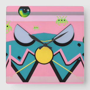 Relógio Quadrado Retroondas da fama - Ken Gage Art