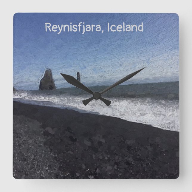 Relógio Quadrado Reynisfjara, Islândia (Frente)