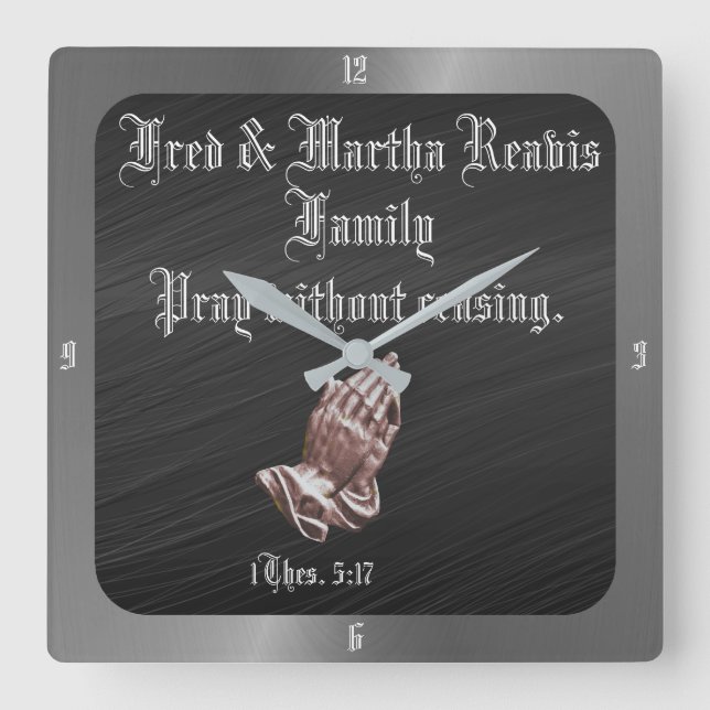 RELÓGIO QUADRADO REZAR SEM PARAR (Frente)