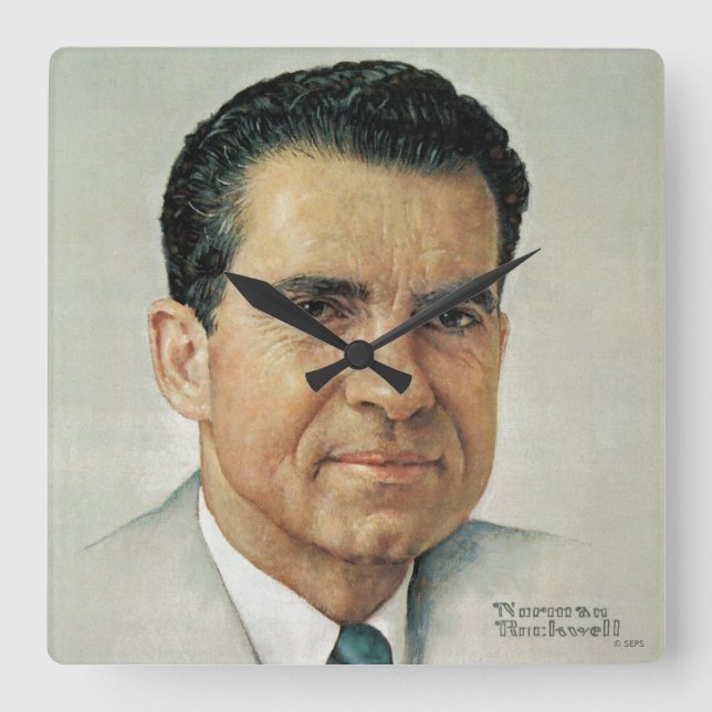 Relógio Quadrado Richard Milhouse Nixon (Frente)