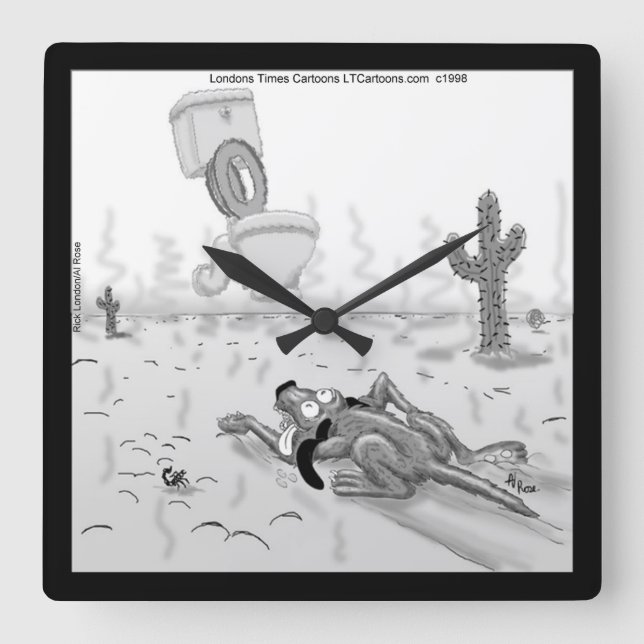 Relógio Quadrado Rick Londres Funny Dog Mirage Square Wall Clock (Frente)