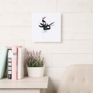 Relógio Quadrado RIDHA (Aceitação) Arte Minimalista Japandi