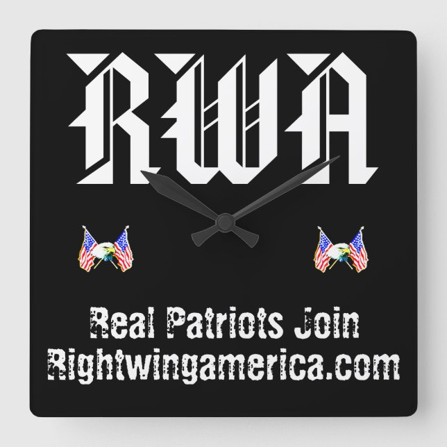 Relógio Quadrado Rightwingamerica.com (Frente)