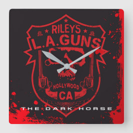 Relógio Quadrado Riley's L.A.GUNS Red & Black Marble Vinyl Art