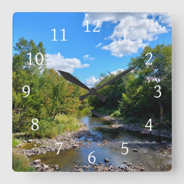 Relógio Quadrado Rio Landscape Photo 176 (Frente)