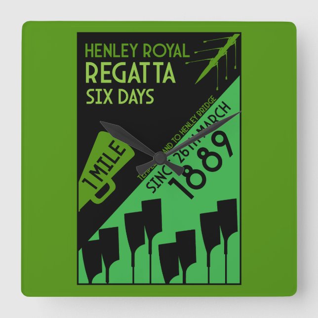 Relógio Quadrado Rio Thames Regatta (Frente)