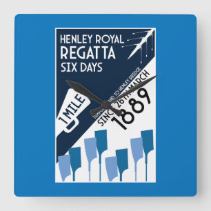 Relógio Quadrado Rio Thames Regatta - Estilo Retro Vintage Retro Re