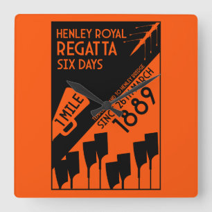 Relógio Quadrado Rio Thames Regatta - Estilo Retro Vintage Retro Re