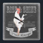 Relógio Quadrado Rising & Shine Rooster<br><div class="desc">Rise & Shine Rooster.Artista: Redstreake. ID da imagem: 152147D.</div>