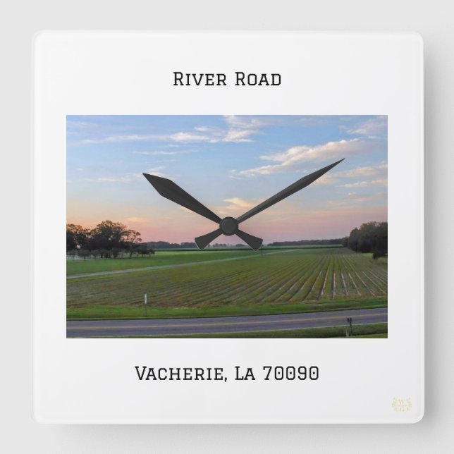 Relógio Quadrado River Road Wall Clock (Frente)