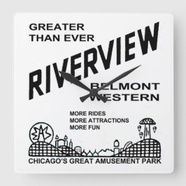 Relógio Quadrado Riverview Amusement Park, Chicago, IL 1904-1967